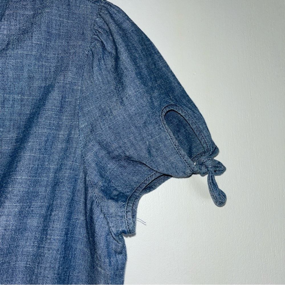 J Crew Chambray Faux Wrap Dress Size 6 - Picture 3 of 6